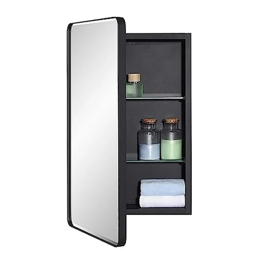 15x25" Aluminum Beveled Edge Mirror Medicine Cabinet Bathroom Storage